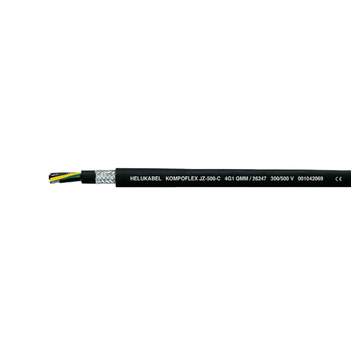 Кабель KOMPOFLEX JZ-500-C без галогенов, устойчив к микробам, с медным экраном, приоритетный тип электромагнитной совместимости - KOMPOFLEX JZ-500-C