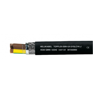 Кабель TOPFLEX-EMV*-UV-2YSLCYK-J Кабель для подключения электродвигателя 0,6/1 кВ для силовых соединений в преобразователях частоты, с двойным экраном