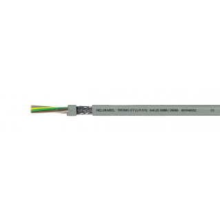 Кабель TRONIC-CY (LiY-CY) гибкие экранированные кабели с цветовой маркировкой жил по DIN 47 100 (LiY-CY – свитая многопроволочная жила,ПВХ-изоляция жил, медная экранирующая оплетка, ПВХ-оболочка)