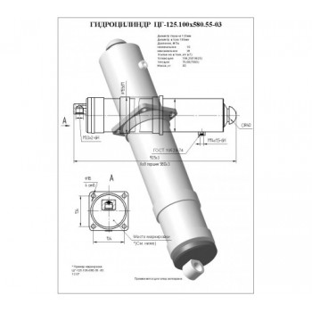 Гидроцилиндр опоры ЦГ-125.100х580.55-03 (КС-55713.2.31.200-2)